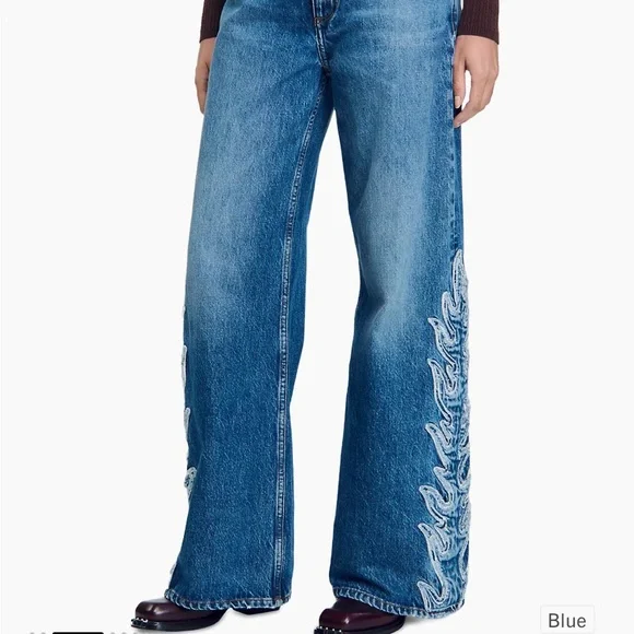 Sandro Designer EU size 36 (US 27/28) Blue Denim Jeans with tags